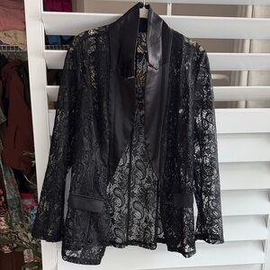 Elegant Black Lace Women's Jacket